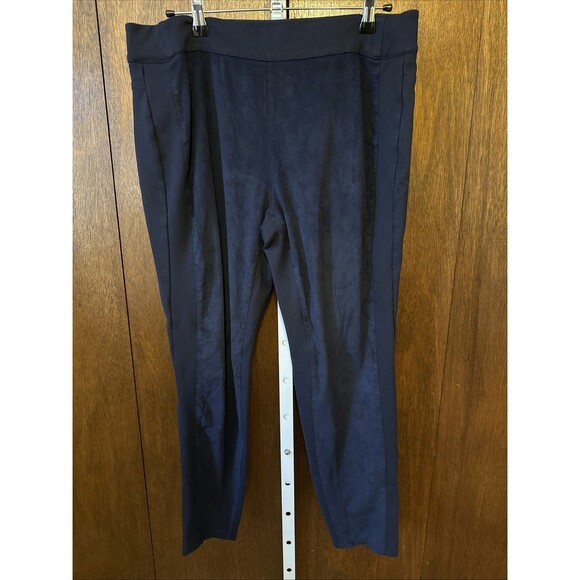 DG2 Diane Gilman Navy Blue Pull-On Stretch Ponte Bootcut Pants Large - Picture 1 of 5